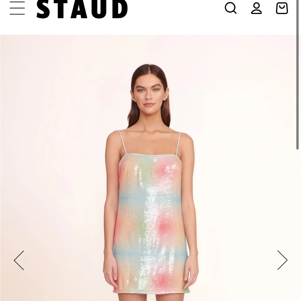 STAUD Multicolor Sequin Mini Dress